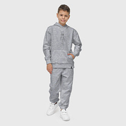 Костюм хлопковый детский Девушка в полный рост, цвет: меланж — фото 2