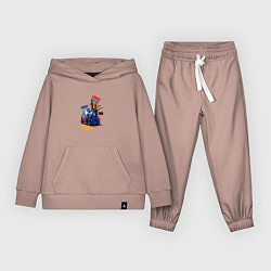 Костюм хлопковый детский Подъемник настроения, цвет: пыльно-розовый