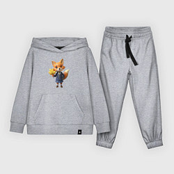 Костюм хлопковый детский Лисичка в школьной форме, цвет: меланж