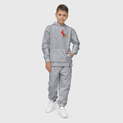 Костюм хлопковый детский Конь красный, цвет: меланж — фото 2