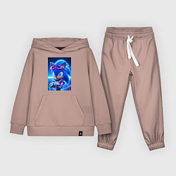 Костюм хлопковый детский Крутой кибер ёжик - неоновое свечение, цвет: пыльно-розовый