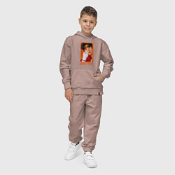 Костюм хлопковый детский Astro MJ, цвет: пыльно-розовый — фото 2