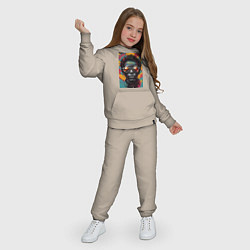 Костюм хлопковый детский Арт портрет в очках, цвет: миндальный — фото 2