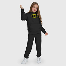 Костюм хлопковый детский Batman logo, цвет: черный — фото 2