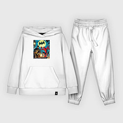 Костюм хлопковый детский Batman with Spider-man - ai art fantasy, цвет: белый