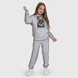 Костюм хлопковый детский Оскаленная морда медведя, цвет: меланж — фото 2