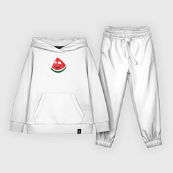 Костюм хлопковый детский Арбуз вынужден улыбаться - мем, цвет: белый