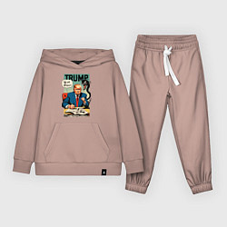 Костюм хлопковый детский Trump - we are Venom meme, цвет: пыльно-розовый