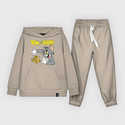 Костюм хлопковый детский Том и Джерри - кот и мышь, цвет: миндальный