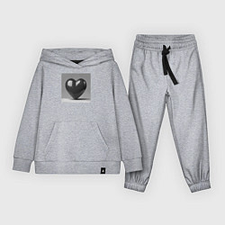 Костюм хлопковый детский Большое чёрное сердце, цвет: меланж