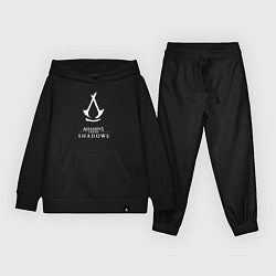 Костюм хлопковый детский Assassins creed - shadows white, цвет: черный