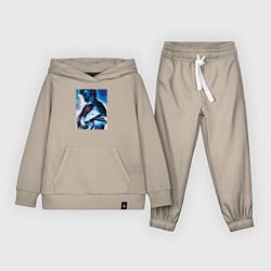 Костюм хлопковый детский Ты мой космос, цвет: миндальный