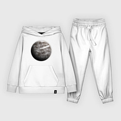 Костюм хлопковый детский Планета арт, луна, цвет: белый