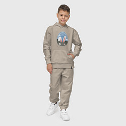 Костюм хлопковый детский Яйцо с ушами, цвет: миндальный — фото 2