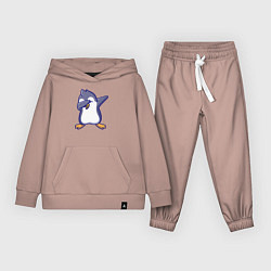 Костюм хлопковый детский Dab penguin, цвет: пыльно-розовый