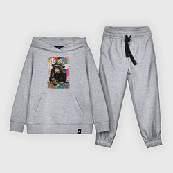 Костюм хлопковый детский Monkey color, цвет: меланж