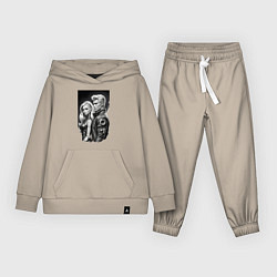 Костюм хлопковый детский Барби и Кен - киберпанк эскиз, цвет: миндальный