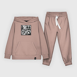 Костюм хлопковый детский Кролик в фотобудке, цвет: пыльно-розовый