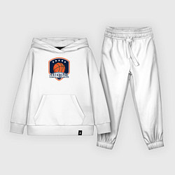 Костюм хлопковый детский Stars basketball, цвет: белый