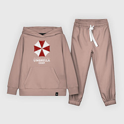 Костюм хлопковый детский Umbrella corporation logo, цвет: пыльно-розовый