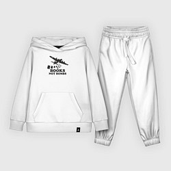 Костюм хлопковый детский Книжки а не бомбы, цвет: белый