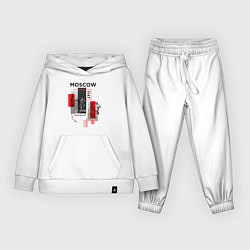 Костюм хлопковый детский Москва коллаж, цвет: белый
