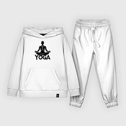 Костюм хлопковый детский Йога в гармонии, цвет: белый