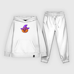 Костюм хлопковый детский Тыква в шляпе, цвет: белый