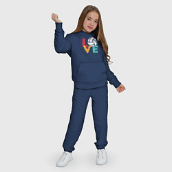 Костюм хлопковый детский Love volley, цвет: тёмно-синий — фото 2