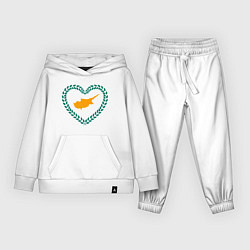 Костюм хлопковый детский Кипр в сердце, цвет: белый