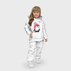 Детский костюм оверсайз Пингвин-девочка с шариком, цвет: белый — фото 2