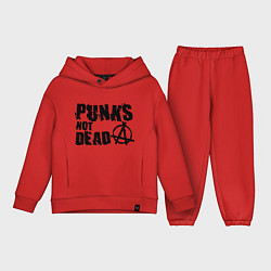 Детский костюм оверсайз Punks not dead, цвет: красный
