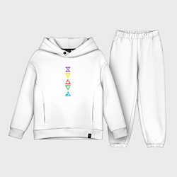 Детский костюм оверсайз Знаки ведьмака Colors, цвет: белый