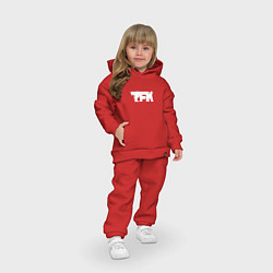 Детский костюм оверсайз TFK: White Logo, цвет: красный — фото 2