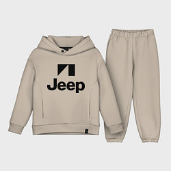 Детский костюм оверсайз Jeep logo, цвет: миндальный