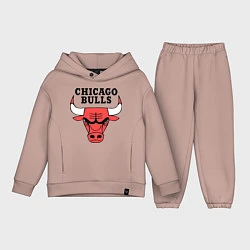 Детский костюм оверсайз Chicago Bulls, цвет: пыльно-розовый