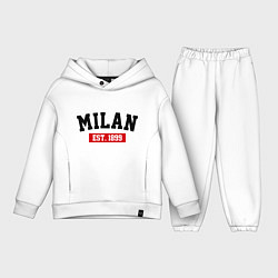 Детский костюм оверсайз FC Milan Est. 1899, цвет: белый