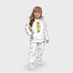 Детский костюм оверсайз Любитель кофе Марио, цвет: белый — фото 2
