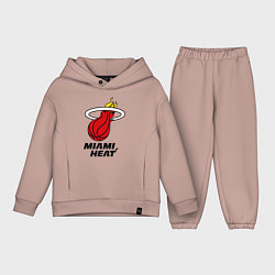 Детский костюм оверсайз Miami Heat-logo, цвет: пыльно-розовый