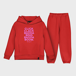 Детский костюм оверсайз Click Clack Black Pink, цвет: красный