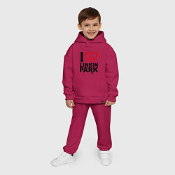 Детский костюм оверсайз I love Linkin Park, цвет: маджента — фото 2