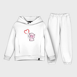 Детский костюм оверсайз Pig Love, цвет: белый