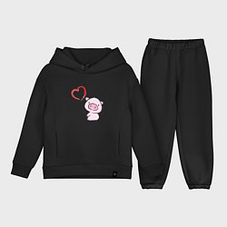 Детский костюм оверсайз Pig Love, цвет: черный