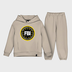 Детский костюм оверсайз FBI Departament, цвет: миндальный