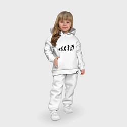Детский костюм оверсайз Эволюция рока, цвет: белый — фото 2