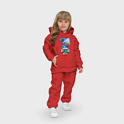 Детский костюм оверсайз Brawl Stars LEON SHARK, цвет: красный — фото 2