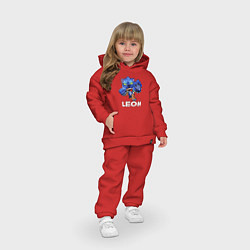 Детский костюм оверсайз Brawl Stars LEON, цвет: красный — фото 2