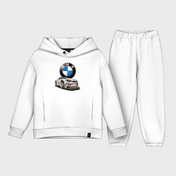 Детский костюм оверсайз BMW оскал, цвет: белый