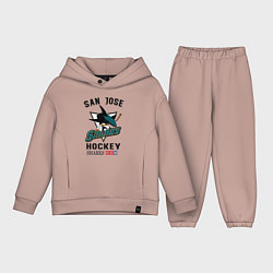 Детский костюм оверсайз SAN JOSE SHARKS, цвет: пыльно-розовый
