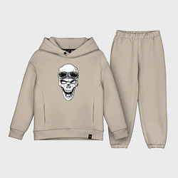 Детский костюм оверсайз Skull and glasses, цвет: миндальный